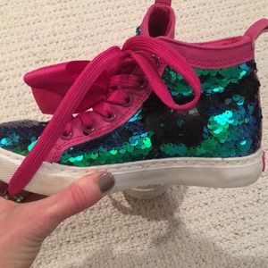JoJo Reversible sequin high tops!